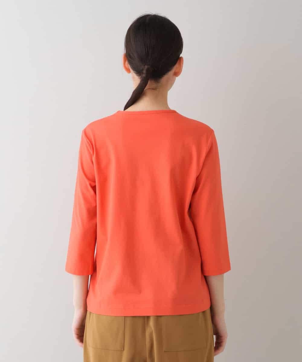 RSKHU22160 TRUNK HIROKO KOSHINO(ヒロココシノ) 【洗える/日本製】七分丈ベーシックTシャツ オレンジ