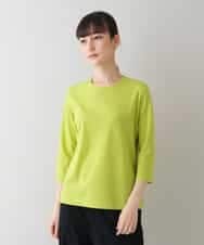 RSKHU22160 TRUNK HIROKO KOSHINO(ヒロココシノ) 【洗える/日本製】七分丈ベーシックTシャツ グリーン