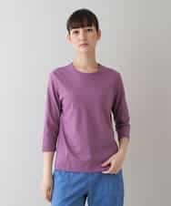RSKHU22160 TRUNK HIROKO KOSHINO(ヒロココシノ) 【洗える/日本製】七分丈ベーシックTシャツ パープル