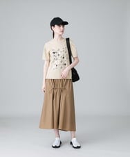 RSKHW05240 TRUNK HIROKO KOSHINO(ヒロココシノ) ドットロゴプリントTシャツ/日本製/洗える ベージュ