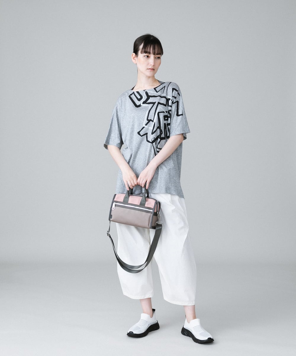 RSKHW10270 TRUNK HIROKO KOSHINO(ヒロココシノ) ロゴプリントチュニックカットソー/日本製 /洗える グレー