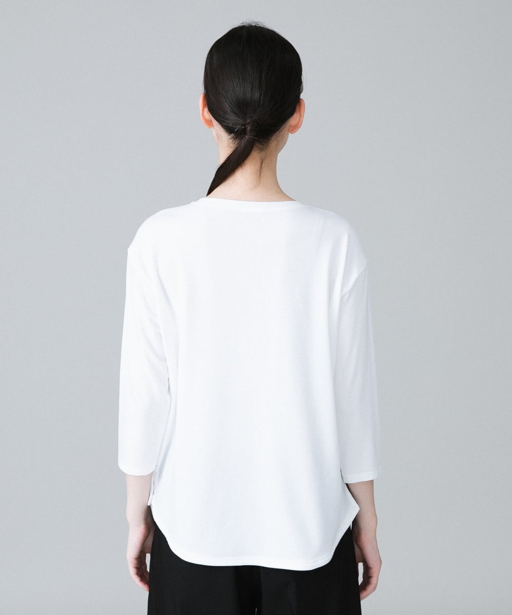 RSKHW15260 TRUNK HIROKO KOSHINO(ヒロココシノ) イラストスパンコールオリジナルTシャツ/日本製/洗える ホワイト