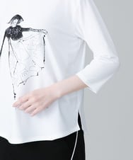 RSKHW15260 TRUNK HIROKO KOSHINO(ヒロココシノ) イラストスパンコールオリジナルTシャツ/日本製/洗える ホワイト