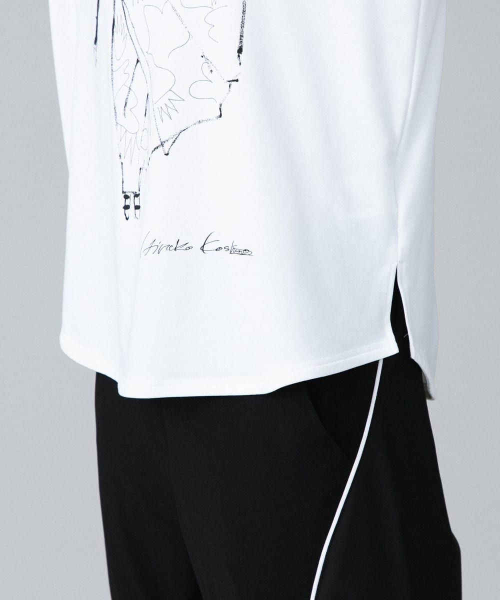 RSKHW15260 TRUNK HIROKO KOSHINO(ヒロココシノ) イラストスパンコールオリジナルTシャツ/日本製/洗える ホワイト