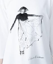 RSKHW15260 TRUNK HIROKO KOSHINO(ヒロココシノ) イラストスパンコールオリジナルTシャツ/日本製/洗える ホワイト