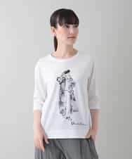 RSKIC10330 TRUNK HIROKO KOSHINO(ヒロココシノ) デザイン画プリントカットソー /日本製/洗える ホワイト