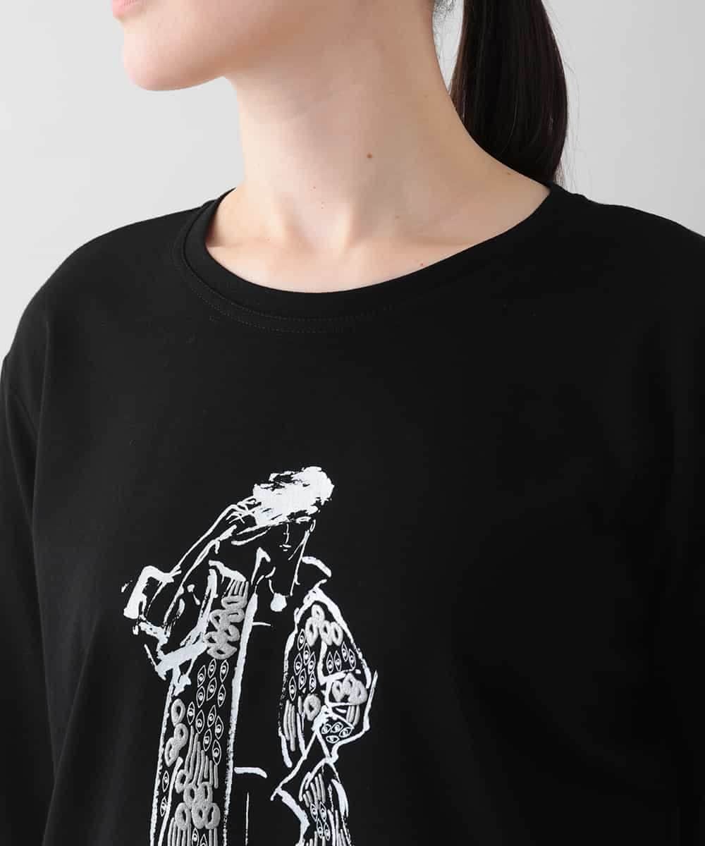 RSKIC10330 TRUNK HIROKO KOSHINO(ヒロココシノ) デザイン画プリントカットソー /日本製/洗える ブラック