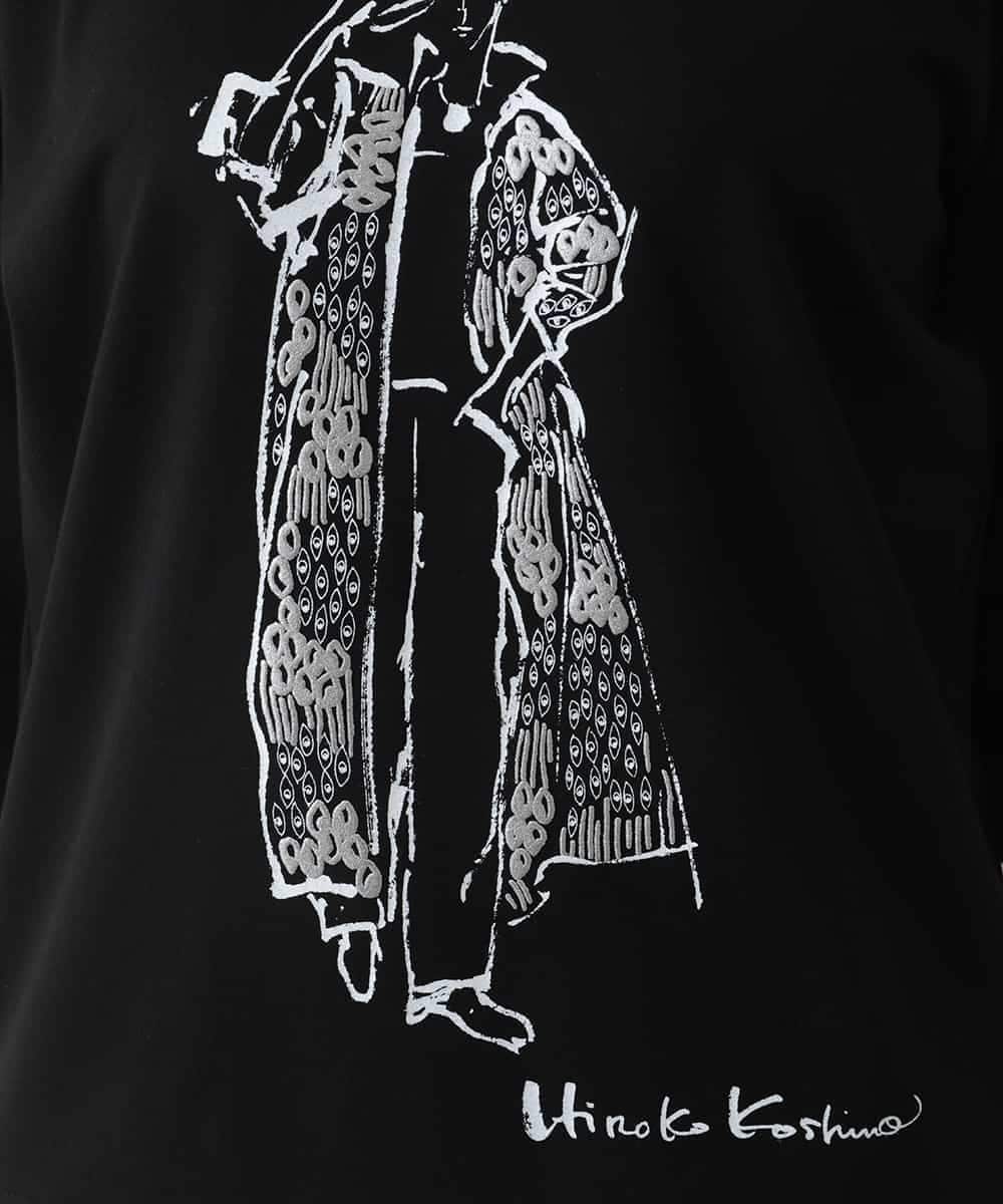 RSKIC10330 TRUNK HIROKO KOSHINO(ヒロココシノ) デザイン画プリントカットソー /日本製/洗える ブラック