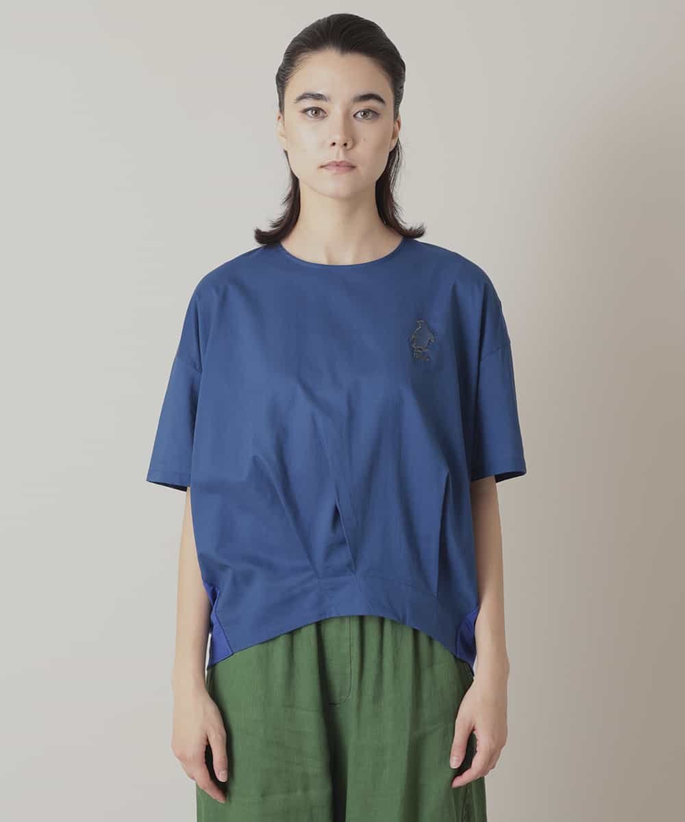 RSKIE08290 TRUNK HIROKO KOSHINO(ヒロココシノ) ペンギン刺繍カットソー/日本製/洗える ブルー