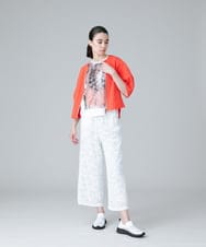 RSKIW24230 TRUNK HIROKO KOSHINO(ヒロココシノ) フラワーレースプリントカットソー/日本製/洗える カーキ