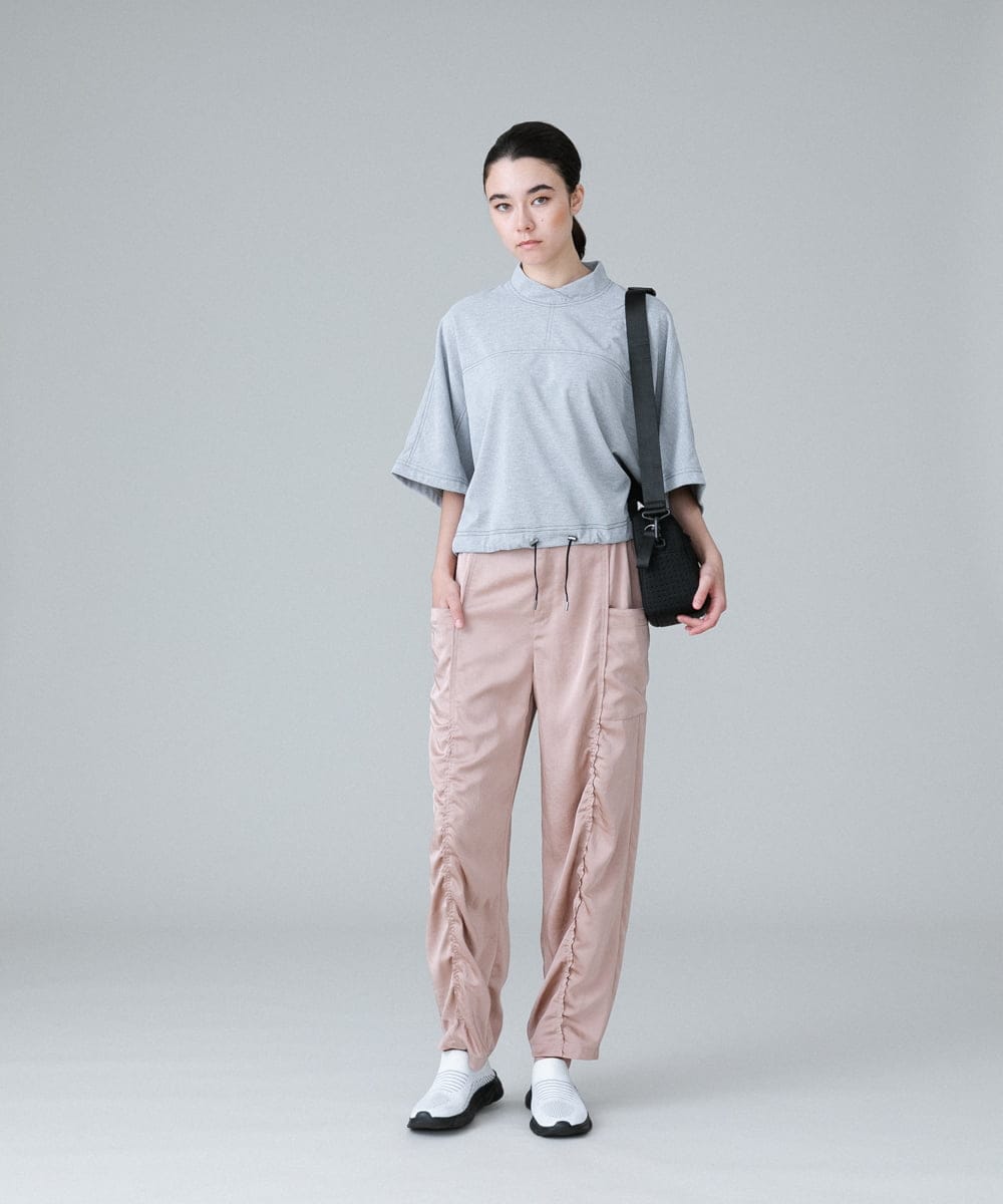 RSKIW31370 TRUNK HIROKO KOSHINO(ヒロココシノ) DRYCOOLクロップド丈プルオーバー/洗濯機で洗える パープル