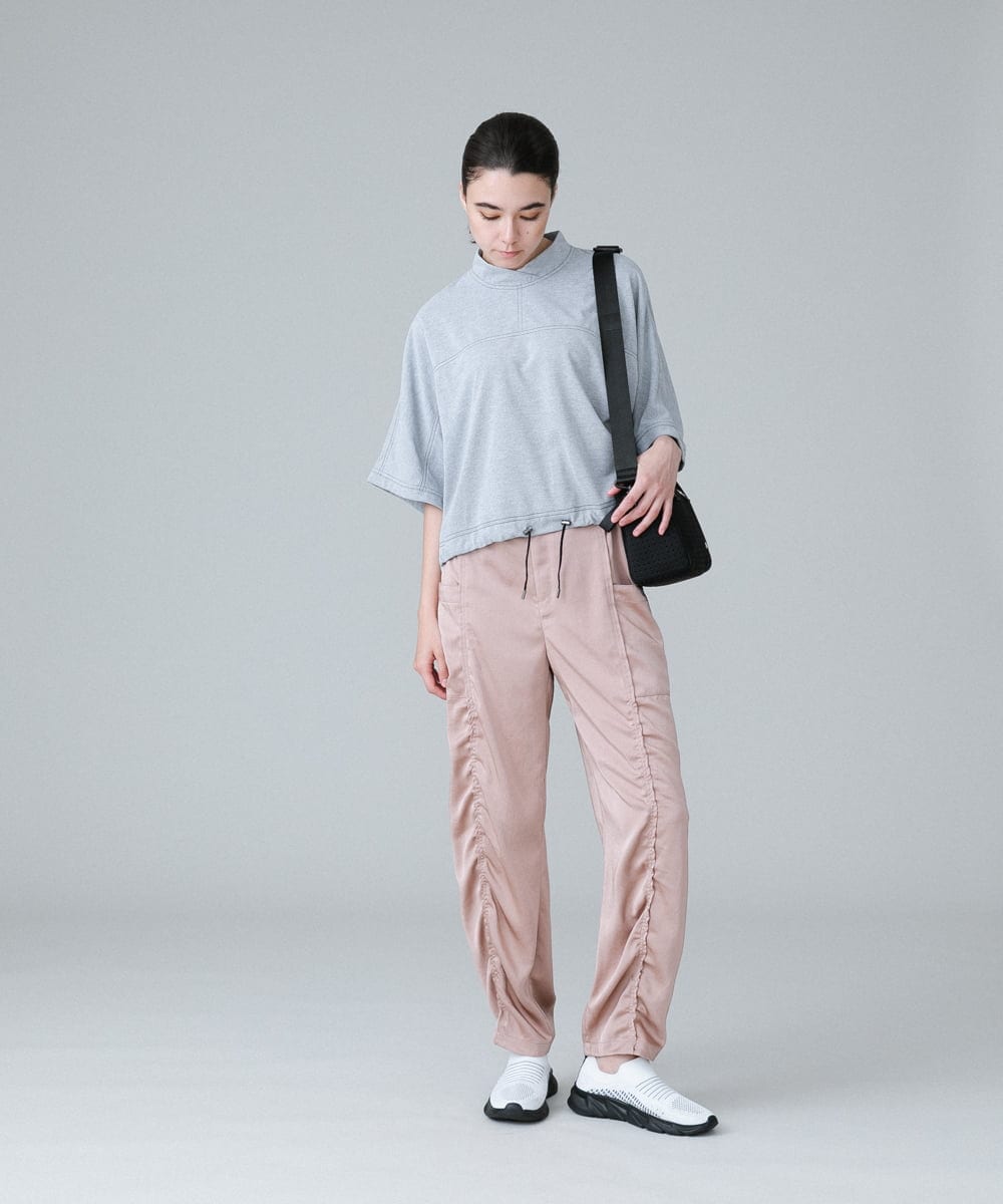 RSKIW31370 TRUNK HIROKO KOSHINO(ヒロココシノ) DRYCOOLクロップド丈プルオーバー/洗濯機で洗える パープル