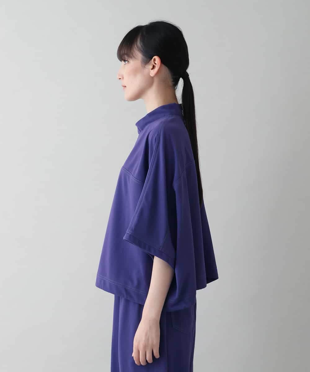 RSKIW31370 TRUNK HIROKO KOSHINO(ヒロココシノ) DRYCOOLクロップド丈プルオーバー/洗濯機で洗える パープル