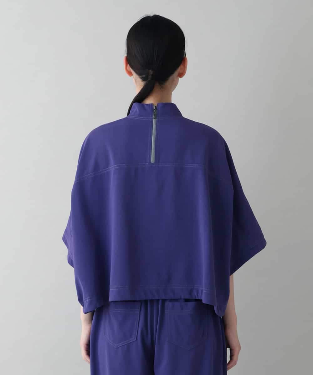 RSKIW31370 TRUNK HIROKO KOSHINO(ヒロココシノ) DRYCOOLクロップド丈プルオーバー/洗濯機で洗える パープル
