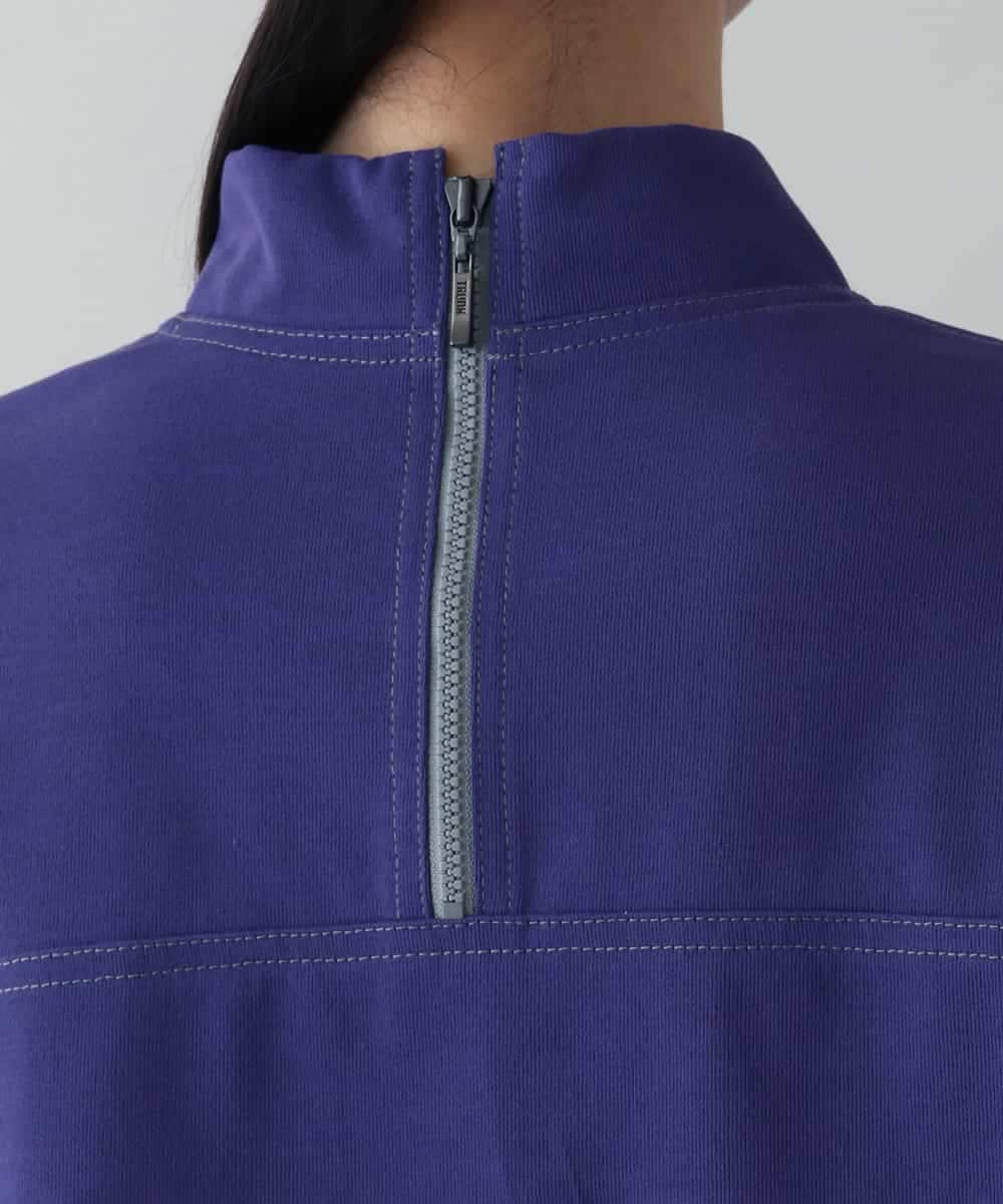 RSKIW31370 TRUNK HIROKO KOSHINO(ヒロココシノ) DRYCOOLクロップド丈プルオーバー/洗濯機で洗える パープル