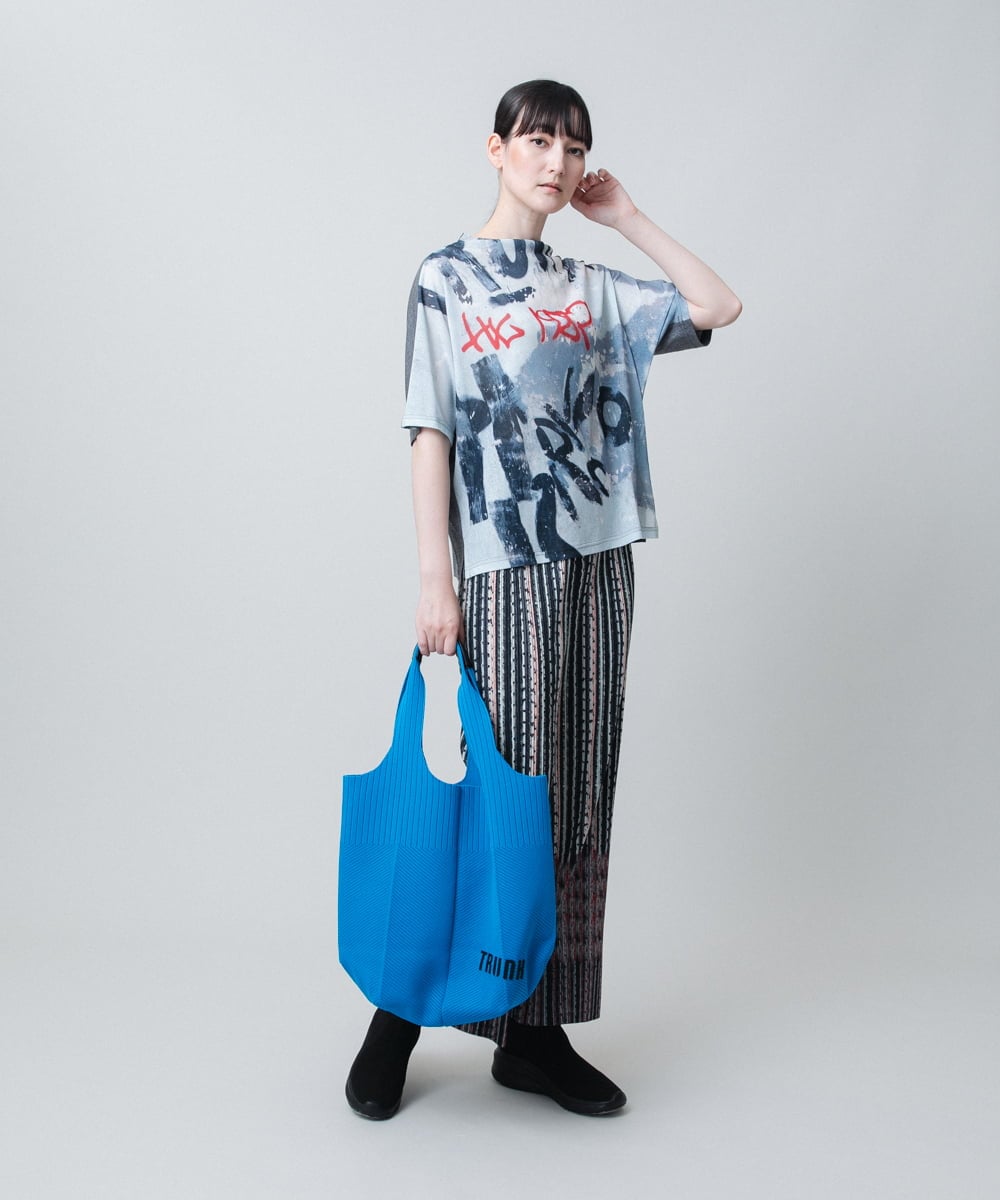 RSKJB08390 TRUNK HIROKO KOSHINO(ヒロココシノ) オリジナルプリントTシャツ /日本製/洗える グレー