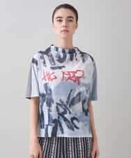 RSKJB08390 TRUNK HIROKO KOSHINO(ヒロココシノ) オリジナルプリントTシャツ /日本製/洗える グレー