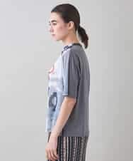 RSKJB08390 TRUNK HIROKO KOSHINO(ヒロココシノ) オリジナルプリントTシャツ /日本製/洗える グレー