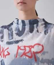 RSKJB08390 TRUNK HIROKO KOSHINO(ヒロココシノ) オリジナルプリントTシャツ /日本製/洗える グレー