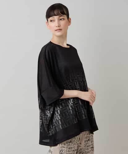 RSKJC30330 TRUNK HIROKO KOSHINO グリッターロゴカットソー/日本製/洗える