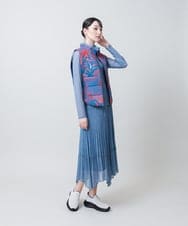RSKJE07290 TRUNK HIROKO KOSHINO(ヒロココシノ) チュールデニムタートルネックプルオーバー/日本製/洗える ブルー