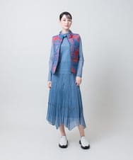 RSKJE07290 TRUNK HIROKO KOSHINO(ヒロココシノ) チュールデニムタートルネックプルオーバー/日本製/洗える ブルー