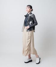 RSKJE07290 TRUNK HIROKO KOSHINO(ヒロココシノ) チュールデニムタートルネックプルオーバー/日本製/洗える ブルー