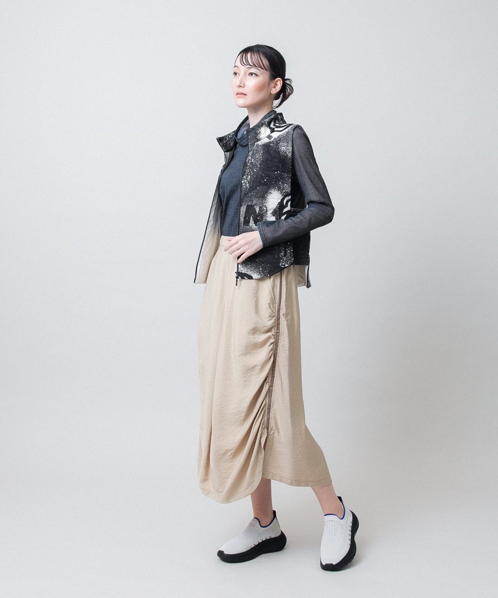 RSKJE07290 TRUNK HIROKO KOSHINO(ヒロココシノ) チュールデニムタートルネックプルオーバー/日本製/洗える ブルー