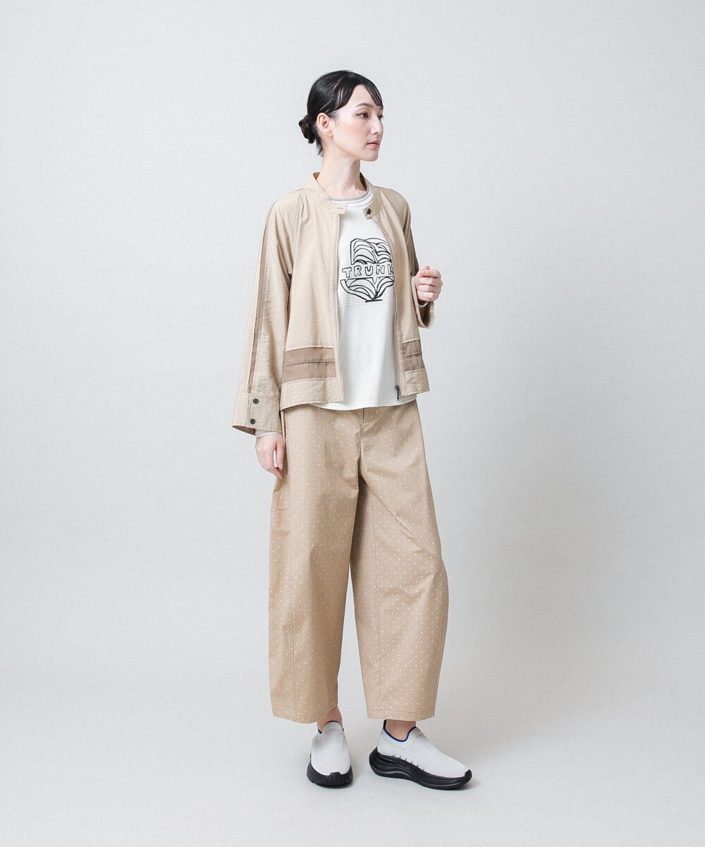 RSKJE12270 TRUNK HIROKO KOSHINO(ヒロココシノ) スパンコール×ロゴモチーフデザインカットソー/日本製/洗える アイボリー