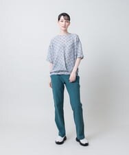 RSKJE14360 TRUNK HIROKO KOSHINO(ヒロココシノ) ロゴプリントブラウス/日本製/洗える ライトグレー