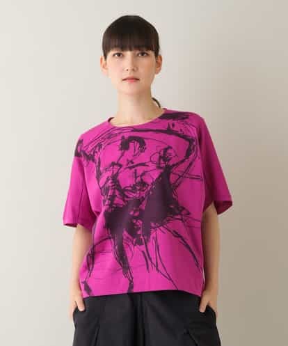 RSKJT04270 TRUNK HIROKO KOSHINO 【洗える/日本製】イラストアートデザインTシャツ