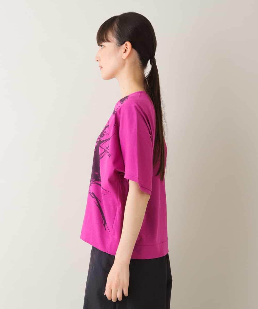 RSKJT04270 TRUNK HIROKO KOSHINO(ヒロココシノ) 【洗える/日本製】イラストアートデザインTシャツ ピンク