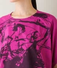 RSKJT04270 TRUNK HIROKO KOSHINO(ヒロココシノ) 【洗える/日本製】イラストアートデザインTシャツ ピンク
