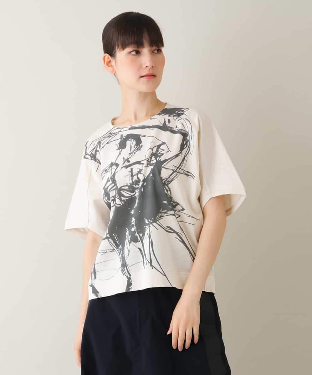 洗える/日本製】イラストアートデザインTシャツ(カットソー・Tシャツ