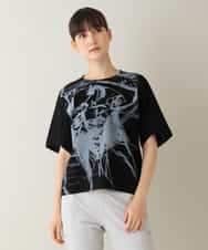RSKJT04270 TRUNK HIROKO KOSHINO(ヒロココシノ) 【洗える/日本製】イラストアートデザインTシャツ ブラック