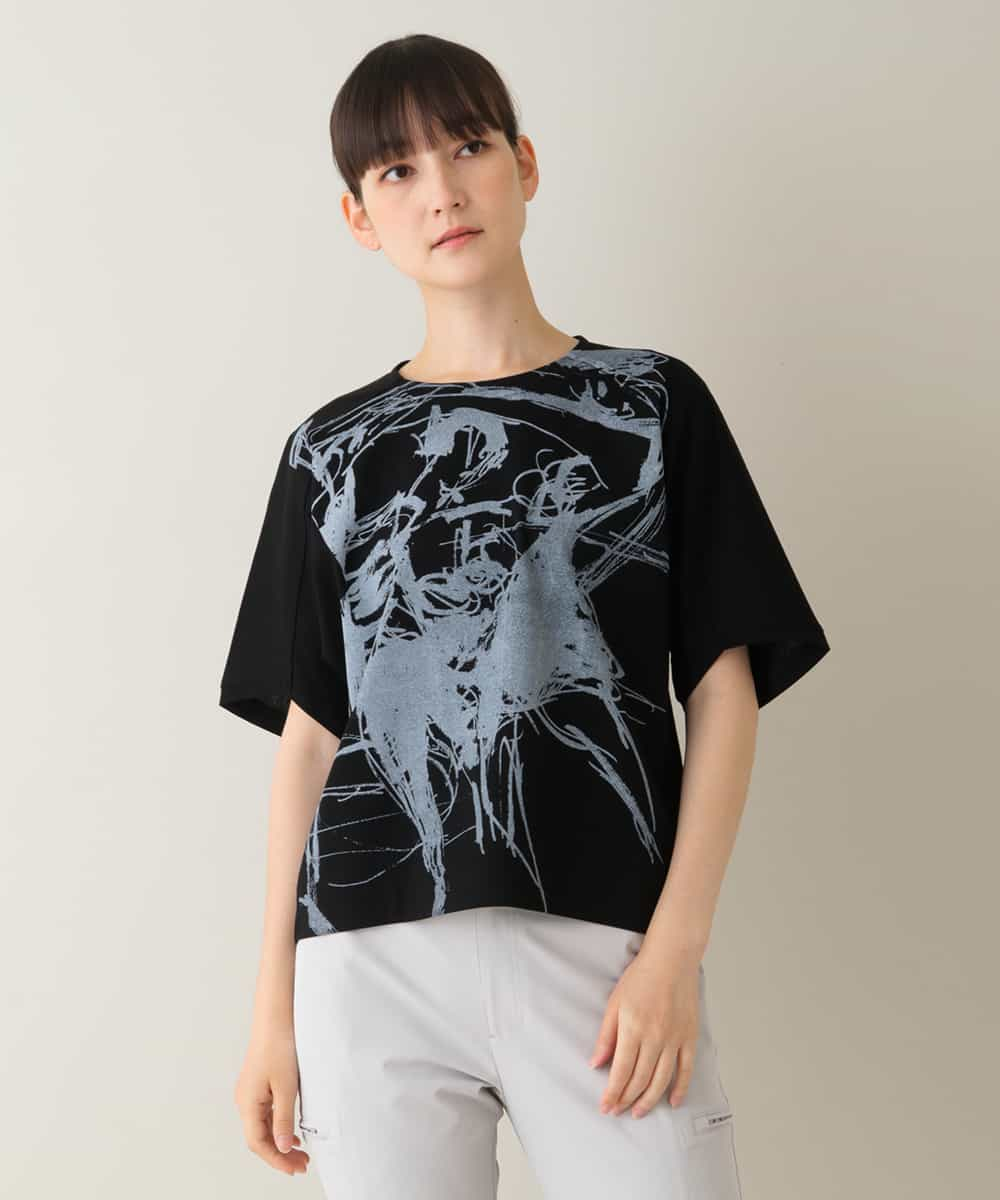 洗える/日本製】イラストアートデザインTシャツ(カットソー・Tシャツ