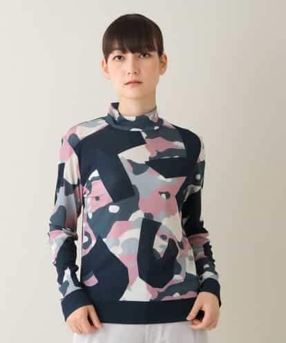 RSKJT15290 TRUNK HIROKO KOSHINO 【洗える】迷彩ロゴデザインシアーカットソー