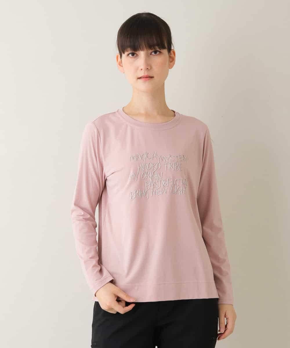 洗える/日本製】メッセージロゴ刺繍デザインTシャツ(カットソー・T
