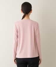 RSKJT17270 TRUNK HIROKO KOSHINO(ヒロココシノ) 【洗える/日本製】メッセージロゴ刺繍デザインTシャツ ピンク
