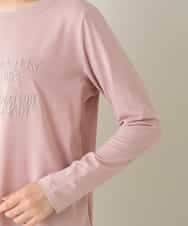 RSKJT17270 TRUNK HIROKO KOSHINO(ヒロココシノ) 【洗える/日本製】メッセージロゴ刺繍デザインTシャツ ピンク
