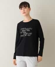 RSKJT17270 TRUNK HIROKO KOSHINO(ヒロココシノ) 【洗える/日本製】メッセージロゴ刺繍デザインTシャツ ブラック