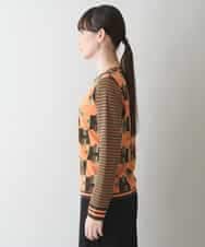 RSKJT37320 TRUNK HIROKO KOSHINO(ヒロココシノ) 【洗える/日本製】HKロゴボーダーデザインTシャツ オレンジ