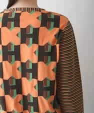 RSKJT37320 TRUNK HIROKO KOSHINO(ヒロココシノ) 【洗える/日本製】HKロゴボーダーデザインTシャツ オレンジ