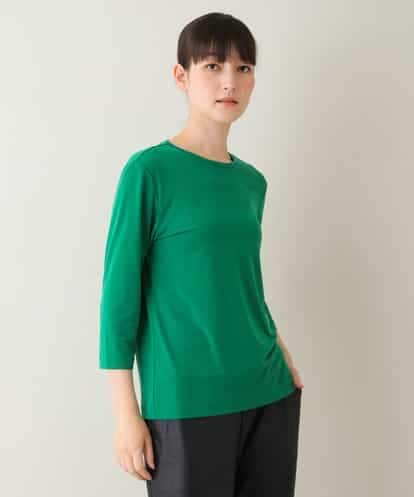 RSKJU23160 TRUNK HIROKO KOSHINO 【洗える/日本製】ベア天竺七分丈Tシャツ
