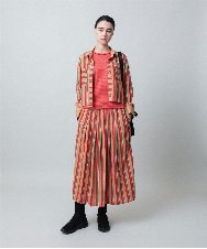 RSKLB07290 TRUNK HIROKO KOSHINO(ヒロココシノ) ハイストレッチボーダーカットソー/日本製/洗える レッド
