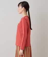 RSKLB07290 TRUNK HIROKO KOSHINO(ヒロココシノ) ハイストレッチボーダーカットソー/日本製/洗える レッド