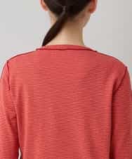 RSKLB07290 TRUNK HIROKO KOSHINO(ヒロココシノ) ハイストレッチボーダーカットソー/日本製/洗える レッド