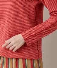 RSKLB07290 TRUNK HIROKO KOSHINO(ヒロココシノ) ハイストレッチボーダーカットソー/日本製/洗える レッド
