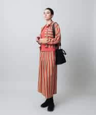 RSKLB07290 TRUNK HIROKO KOSHINO(ヒロココシノ) ハイストレッチボーダーカットソー/日本製/洗える レッド