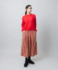 RSKLB19390 TRUNK HIROKO KOSHINO(ヒロココシノ) ケーブル編柄エンボスデザインプルオーバー/洗える ホワイト
